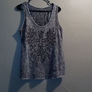 Grey Cross Tank Top
